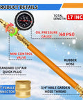 2025 RV Winterizing Kit Upgrade With Oil Pressure Gauge, 17 inch rubber hose, control valve, adapters