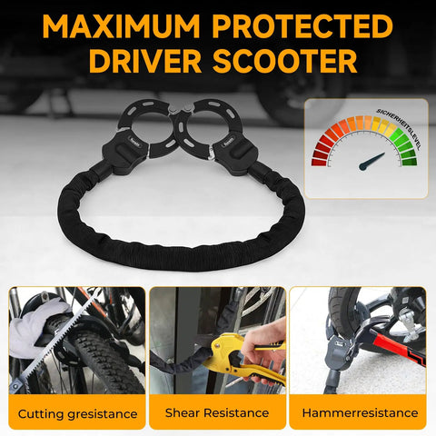 35.8 Inch Heavy Duty Electric Scooter Lock Anti Theft With Secure Bag And 3 Keys High Security For Electric Scooters E Bikes And Motorcycles Built To Resist Cuts And Shocks