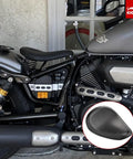 Leather Motorcycle Solo Seat With 3 Inch Spring Bracket Kit Hard Bottom In Black Finish installed on cruiser