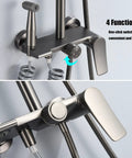 UBNMIUBV Shower System control panel with 4 functions, sleek brass body, and convenient switching knob, Gun Gray finish.