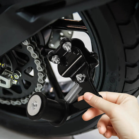 Heavy Duty Iron Chain Tensioner Kit For Off Road Motorcycles Upgrades Ride Stability And Safety With Durable Roller Guide For Smoother Performance And Reliable Daily Use installed on motorcycle chain