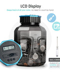Oversized Piggy Bank For Adults And Kids With Digital Coin Counter, LCD Display Shows Total Amount, 2.4L Capacity
