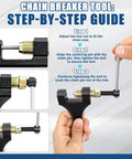 Chain breaker tool instructions for Heavy Duty 415H Motorized Chain, 110L Universal Fit for Dirt Bikes, Pit Bikes, ATVs.