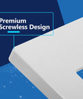 Matte White Screwless Decorator Switch Cover 1-Gang Wall Plate Mid Size 4.88 By 3.11 In Thermoplastic UL Listed close-up design