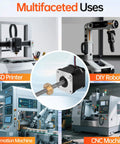 Nema 17 stepper motor with lead screw for 3D printers, CNC machines, automation machines, and DIY robots showcasing versatile uses.