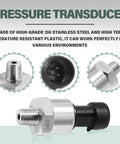 Heavy Duty 100 Psi Pressure Transducer Sensor With 1/8 Inch NPT 27 NPT Thread Stainless for oil fuel air water