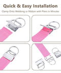 Premium 1 Inch Key Fob Hardware 10 Pack With Tough Keychain Rings And Secure Wristlet Ends For DIY Crafts installing pink webbing