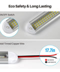 Super Bright 12V LED Interior Light Bar Kit 4 Pack with on/off switch and tinned copper wire, 1500 Lumens, 8W