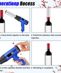 GFJYKDL Digital Bottle Heat Shrink Sealing Machine With Adjustable 40-600C Temp And Lcd Control showing operation steps for bottle sealing.