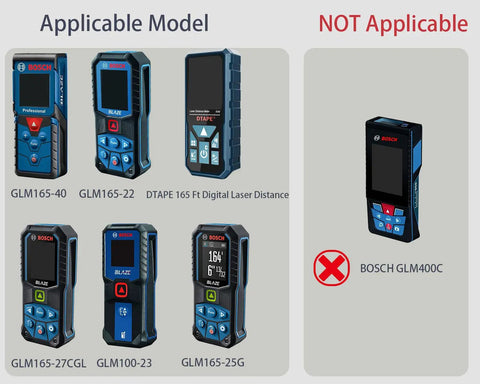 Applicable Bosch GLM laser meters model chart, Hard EVA Protective Travel Case For Bosch Laser Distance Measure And Accessories, Built Tough With Double Stitch Oxford Exterior, Water Resistant Zipper, Custom Foam Fit, Keeps Your GLM Meters Safe On Job Sites And In Transit