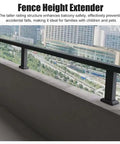 Heavy Duty Balcony Railing Fence Extender Topper No Sweat Privacy Screen Weather Tough Outdoor Barrier For Apartment Patios And Decks, tall steel height extender on balcony railing.