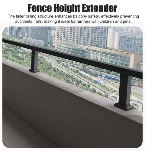 Heavy Duty Balcony Railing Fence Extender Topper No Sweat Privacy Screen Weather Tough Outdoor Barrier For Apartment Patios And Decks, tall steel height extender on balcony railing.