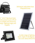 Lit Outdoor Solar Flood Lights Dusk To Dawn With Remote Control 800LM 64 LED 6500K White LED Floodlights IP65 Waterproof Aluminum
