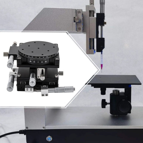 4 Axis Manual Linear Stage 90x90mm Micro Positioning Sliding Table For CNC Engraving Aluminum Platform in lab setup