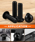 Heavy Duty 1/4-20 X 1/2 Inch Button Head Socket Cap Screws Grade 10.9 High Strength Alloy Steel used for machinery repairs and fabrication.