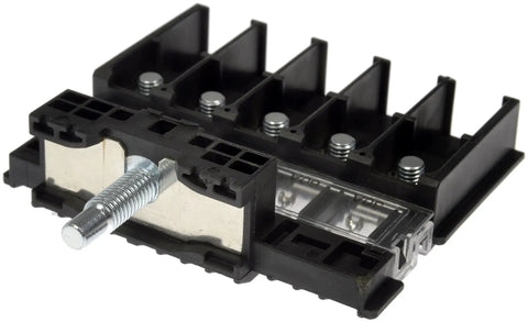 Rock Solid Main Fuse Block Direct Fit Replacement view showing black plastic housing and connectors for electrical power.