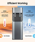 Bottom Loading Water Cooler Dispenser For 5 Gallon Bottles With Hot And Cold Water, Stainless Steel Inner Tank, LED lights.