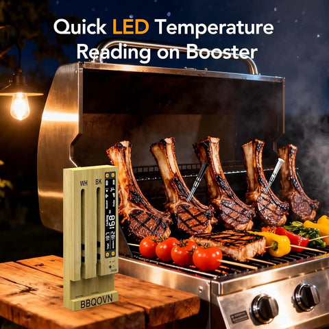 WiFi Sub 1G Wireless Meat Thermometer With 7 NIST Sensors Ambient Temp Dual Probes Digital Smart Base And App For BBQ
