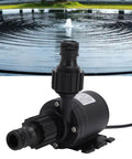 19W Submersible Water Pump With 5M Head Brushless Motor for fountains, shown with water ripples in background.