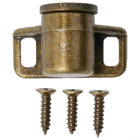 Magnetic Door Catch Zinc Alloy With Super Strong Hold For Cabinets Cupboards Closets Wardrobes And Sliding Doors Green Bronze Finish No Fuss Install Stays Put Includes Screws close view