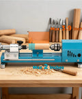 Bonvoisin Mini Lathe Machine With 7-Speed Benchtop Wood Turning Capabilities For Diy Projects and Precision Craftsmanship with max 3.9 inch log.