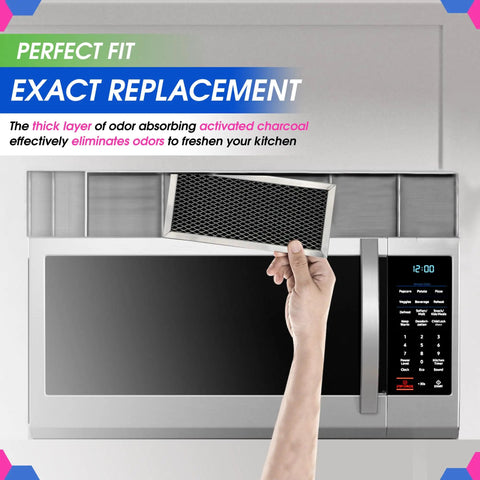 Over-The-Range Microwave Charcoal Filter Replacement 8.67 Inch By 3.95 Inch Fits JX81H WB02X10956 Samsung Carbon Filter Odor Elimination And Fresh Air For Hood Fans Easy Install Durable Construction 2 Pack