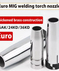 20 Pack Brass Welding Contact Tips For Mig Guns 15AK 24KD 36KD Euro Style Nozzles Fit 2.0mm Wire displayed on a white background.