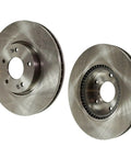 Front Solid Disc Brake Rotor Set 2 Pack Black Ecoated Finish with smooth surfaces for reliable stopping power.