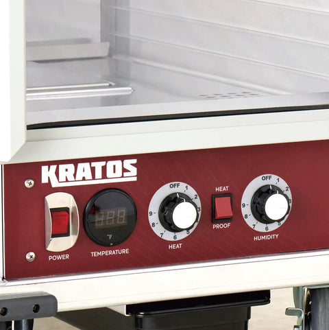 Top Shelf Pro Kitchen Beast Half Size Holding And Proofing Cabinet Ul And Nsf Certified control panel with temperature and humidity settings.