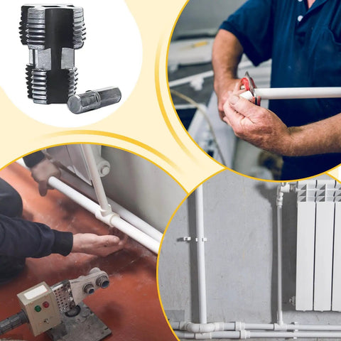 Heavy Duty Portable Pipe Internal Threader used for plumbing tasks on various pipe sizes with durable metal construction.