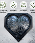 Heart Shaped Concrete Pathmaker Mold for DIY Garden Walkway Pavers and Stepping Stones ABS 2mm Durable Cement Mold