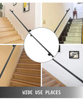 Built Tough Wrought Iron Handrail For Stairs Adjustable 1 To 20 Foot Matte Black Galvanized Steel used on various staircases.