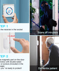 Wireless Door Chime with 800 ft Range, installation steps, intruder deterrence, elder assistance with door sensor
