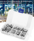Beefy 45 Pcs Grease Nipple Fittings Set For Grease Guns with brass metal nipples M6 M8 M10 in open plastic case