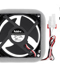 Front view of Upgraded OEM Beefed Up Refrigerator Evaporator Fan Motor With Sponge For Quiet Operation And Noise Reduction Replacement DA81-06013A DA31-00287A Fits RF28HMEDBSR RF28HFEDTSR RF26HFENDSL RF25HMEDBSR And Related Models