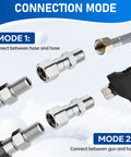 360 Degree Swivel Pressure Washer Fitting Three Eighths NPT Thread For Up To 5000 PSI keeps hose from tangling, stainless steel connector