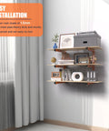 Wall Mounted Lumber Storage Rack With Six Tier System Heavy Duty Wood Organizer For Garage And Workshop 1320 Lb Capacity Built To Last Orange Metal Racks For Indoor And Outdoor Use 4 Pack, decorated shelves with items against wall