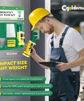 Worker using Portable Eye Wash Station Wall Mounted OSHA Approved Emergency Eye Wash Kit With Upgraded Bottle Holder And Larger Mirror