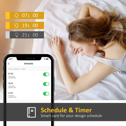 Smartphone app scheduling WiFi Smart LED Bulbs 1600 Lumen 16W 150W Equivalent E26 A19 Dimmable Lit Full Color Changing Lights
