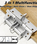 Heavy Duty Automatic Door Closer Self-Closing Invisible Door Spring Hinges 90-Degree Positioning Stopper Bronze Finish