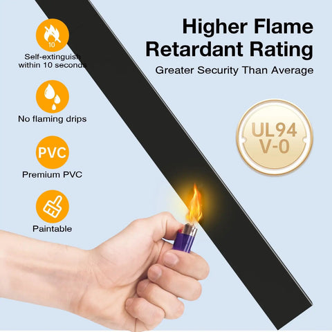 Cable Hider Kit For Wall Mounted TVs And Home Office 157 Inch Paintable Black Wire Concealer with flame retardant rating UL94 V-0