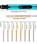Blue 3 Speed Cordless Mini Drill Pen USB Rechargeable DIY Electric Hand Drill Kit With 10 Small Drill Bits for jewelry making