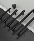 Six Pack Matte Black Cabinet Knobs And Heavy Duty Solid Cabinet Pulls For Kitchen Bath And Drawers Rugged Rust Resistant Hardware