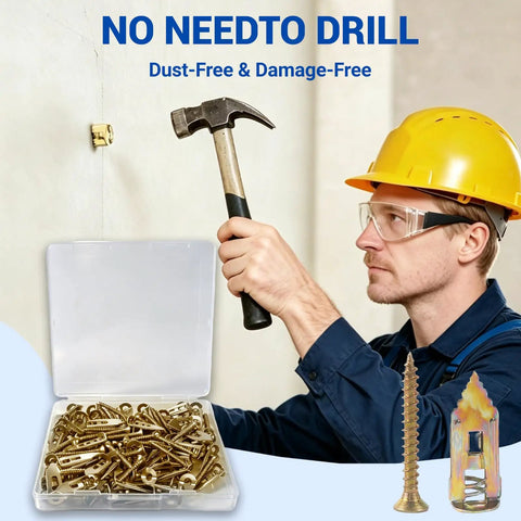 100 Piece Self Drilling Drywall Anchors And Screws Kit With Metal Expansion Bolts Quenched For Heavy Duty Holds And Quick Install In Drywall Gypsum Board Hollow Brick And Lightweight Brick DIY Friendly, worker with anchors and screws kit