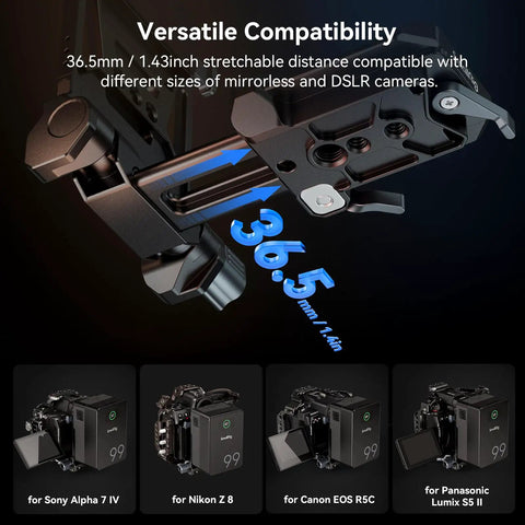Foldable V Mount Battery Plate With Tool Free Quick Install Arca Compatible Baseplate for mirrorless and DSLR cameras PS099E