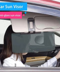 Snuffing That Road Shine With This Badass Anti Glare Car Sun Visor Built For The Tesla Cybertruck, 12.6x5.7 inch shade in use.