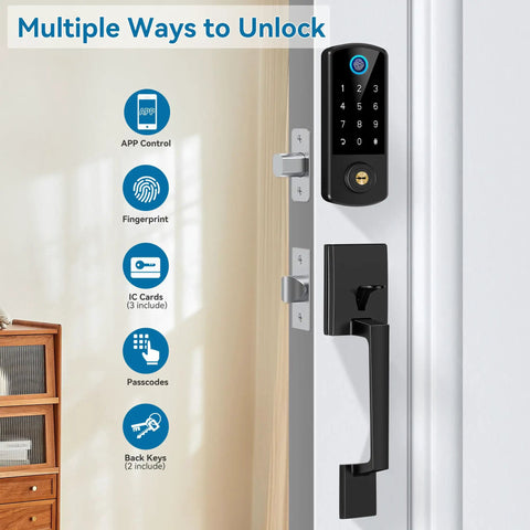 Slick Smart Home Upgrade Hella Secure Fingerprint Keyless Entry Deadbolt With Bluetooth App Control Auto Lock Anti Peep Code Usb C Emergency Backup Top Shelf Door Hardware For Lazy Nights And Busy Days