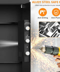 Large Home Safe Box With Heavy Duty Steel Construction, Combination Lock, and Anti Theft Security features being drilled
