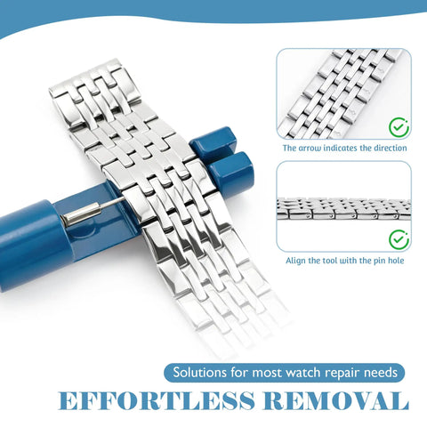 Watch Link Remover Tool With Extra Pins Portable Strap Adjustment Kit For Quick At Home Watch Repairs DIY Bracelet Remover