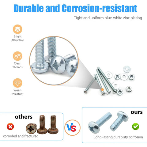 Top Notch Heavy Duty Eight Thirty Two Machine Screw Assortment Set With Zinc Plated Carbon Steel Bolts Nuts And Flat Washers for corrosion-resistant fasteners.
